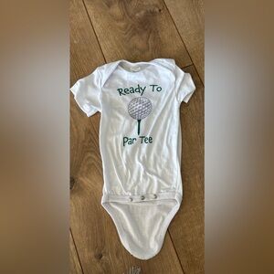 Newborn short onesie “ready to par tee”